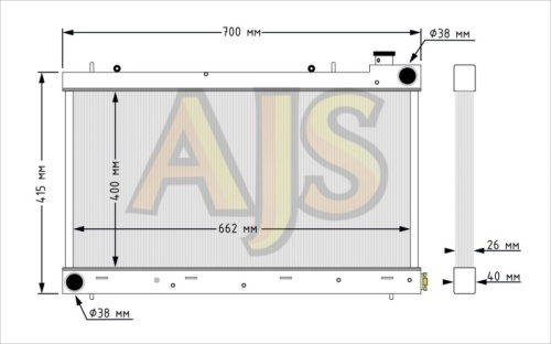 Радиатор алюминиевый Subaru Forester SF5 атмо 26мм AT AJS