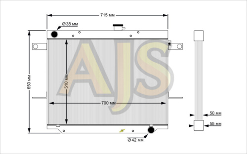 Радиатор алюминиевый Toyota Land Cruiser 100 2UZ 50mm AT AJS