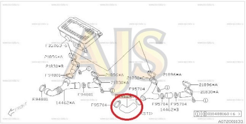 Патрубок интеркулера Subaru Impreza GD, Forester SG