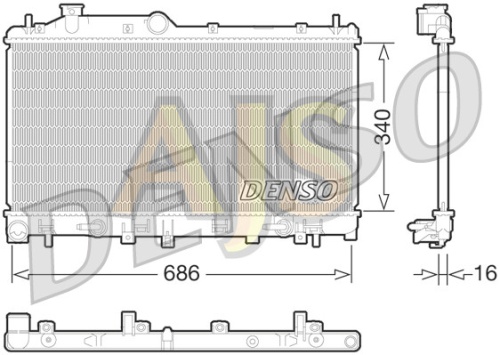 Радиатор двигателя Denso Subaru Legacy BM BR Outback BR EJ204, EJ253 09-15