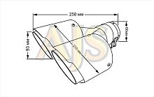 Насадка на глушитель Akrapovic style с карбоном 63,  102 двойная пара