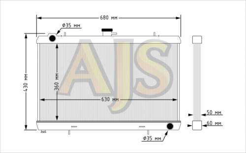 Радиатор алюминиевый Nissan Silvia S13, 180SX 50мм MT AJS