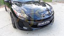 Mazda 3 2010—2013 Накладки на передние фары (реснички) комплект 2шт