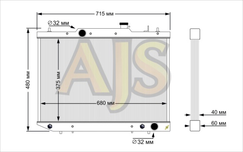 радиатор алюминиевый Toyota Caldina ST215GTT турбо 40 мм АT AJS фото 4