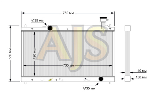 радиатор алюминиевый Toyota Camry XV40 40мм AT AJS