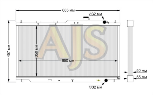 радиатор алюминиевый Honda Integra DC2 50мм MT AJS