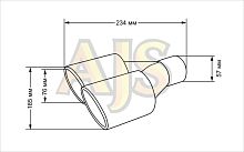 Насадка на глушитель AJS #1 двойная пара обожженная 60x89x240