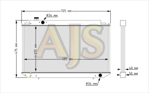 Радиатор алюминиевый Toyota Mark JZX81 MX83 40мм AT AJS