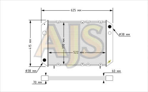 Радиатор алюминиевый ГАЗ 3110 56мм МТ AJS