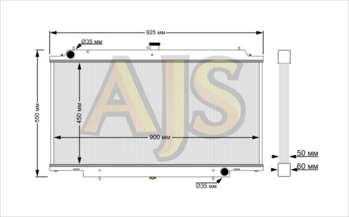 радиатор алюминиевый Nissan Patrol Y61 TB45 50мм AT