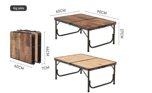 Стол туристический Naturehike складной  90х60х37 см  с разборными ножками  темно-коричневый фото 2