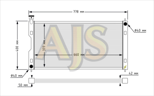 Радиатор алюминиевый Subaru Impreza Crosstrek 40mm AT AJS