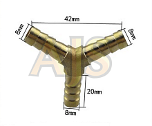 Тройник латунный Y-образный 8-8-8мм