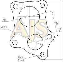 Taiko Фланец под сток турбину Toyota 1JZGTE VVTI OEM 1729188410 на выпуск