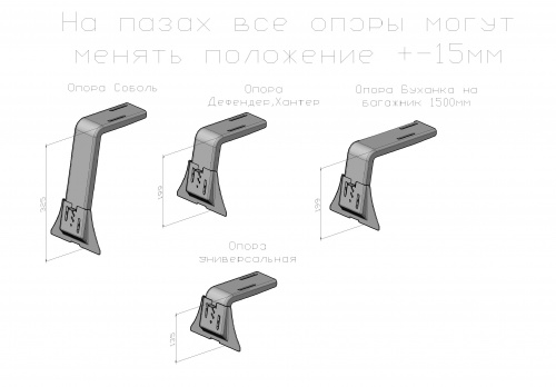 Багажник экспедиционный (платформа) РИФ 1500х2750 мм для АЗГ Соболь (без люка) фото 4