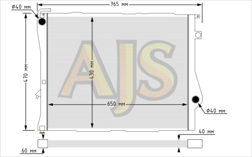 Радиатор алюминиевый BMW E39, E38 40мм AT AJS