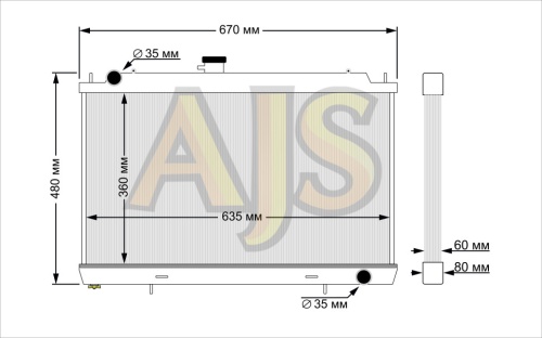 радиатор алюминиевый Nissan Silvia S14-15, 240SX 60мм MT AJS фото 4