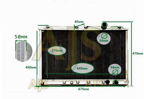 радиатор алюминиевый MMC Lancer Evolution 1-2-3 50мм МТ AJS фото 6