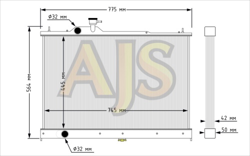 Радиатор алюминиевый Mazda CX-7 40mm AT AJS фото 2