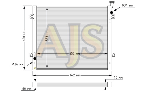 Радиатор алюминиевый Toyota Prado J120 2.7, 3.4, 4л  40мм AT AJS фото 8