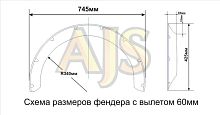 Расширители колесных арок универсальные 60мм