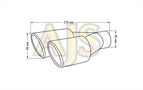 Насадка на глушитель AJS #1 двойная пара 60мм, 185мм. фото 7